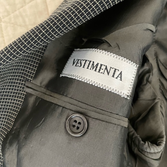 VESTIMENTA Made in Italy Vintage Textured Wool Blend Patch Pocket Jacket Size 40 - Picture 6 of 8